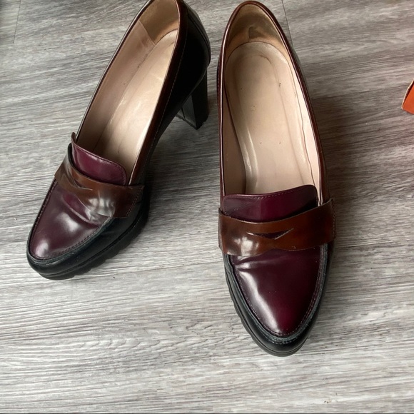 Gadea leather burgundy brown black high heel shoe - Picture 2 of 9